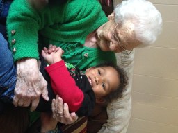 Aaron with Iris. She turns 99 this year. 