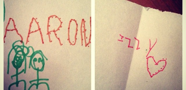 Izzy's birthday card to Aaron