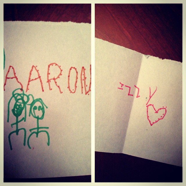 Izzy's birthday card to Aaron 